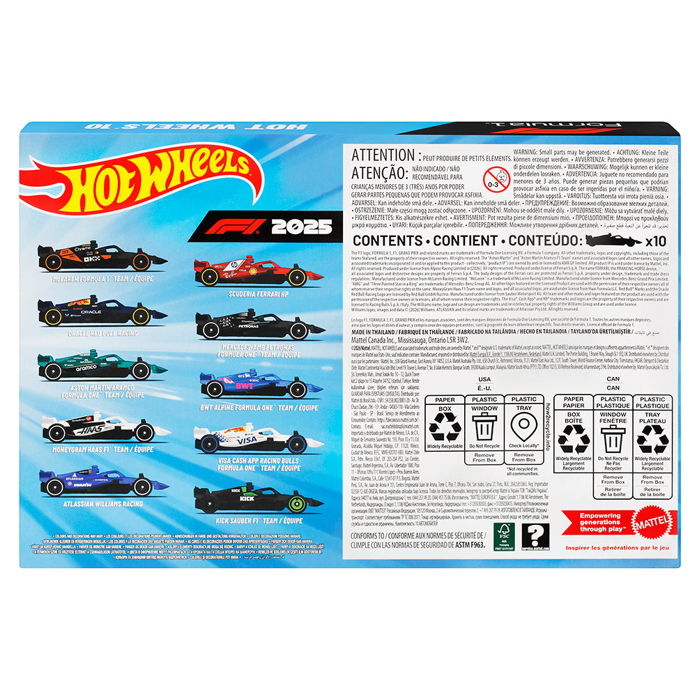 HOT WHEELS - COFFRET 10 VÉHICULES F1