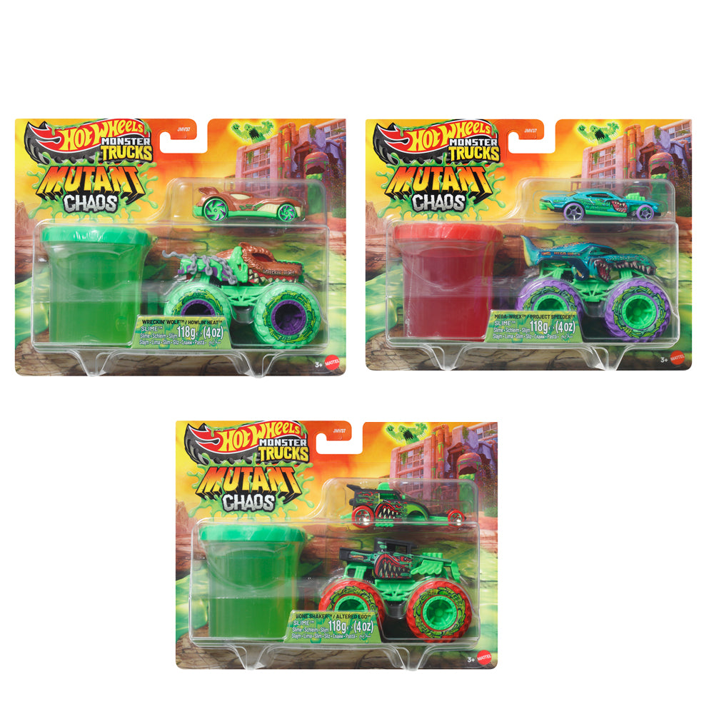 HOT WHEELS MONSTER TRUCKS - VÉHICULE MUTANT CHAOS AVEC SLIME (GLU) ASST