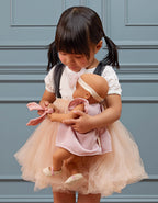LULLABABY - ENSEMBLE ROBE ROSE AVEC SOULIERS POUR POUPÉE NOUVEAU-NÉE 35.5 CM