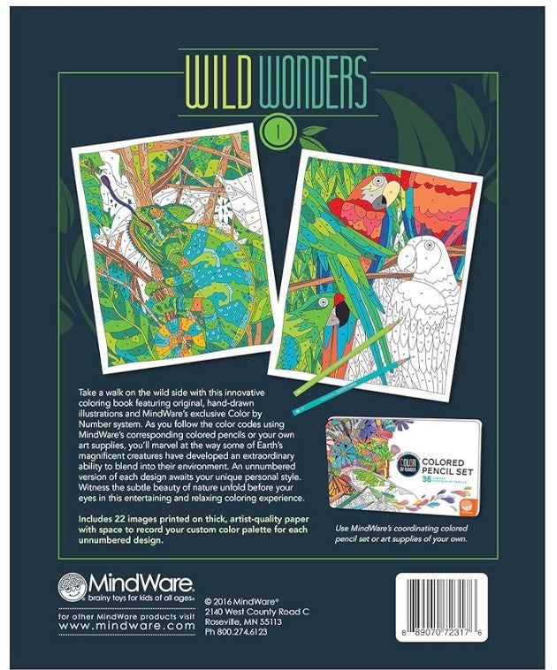 CAHIER À COLORIER PAR NUMÉROS - MERVEILLES SAUVAGES LIVRE 1 (WILD WONDERS)
