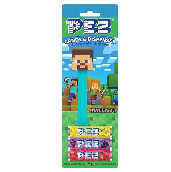 PEZ MINECRAFT - BONBONS ET DISTRIBUTEUR 25G (BONBONS)