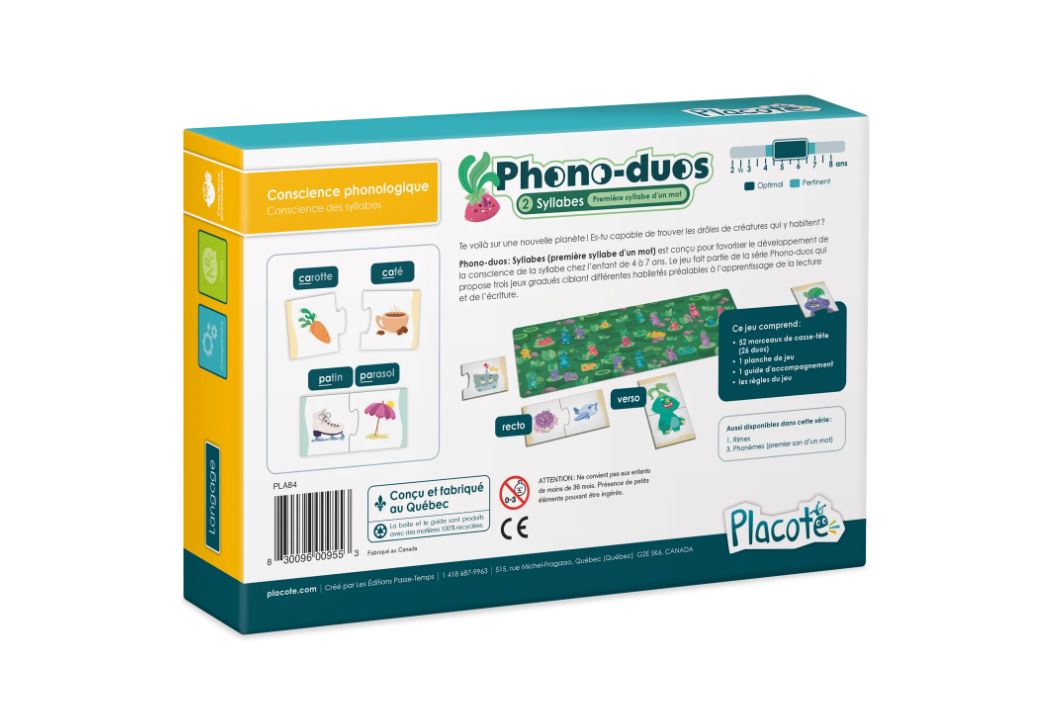 PHONO-DUOS GAME - SYLLABLES (FIRST SYLLABLE OF A WORD)