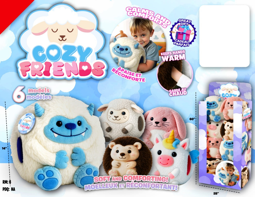 COZY FRIENDS – COMFORTING HAND WARMER PLUSH ASST