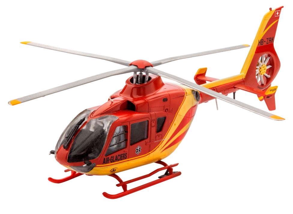 MODÈLE À COLLER - HÉLICOPTÈRE EC135 AIR-GLACIERS 1/72 NIVEAU 4