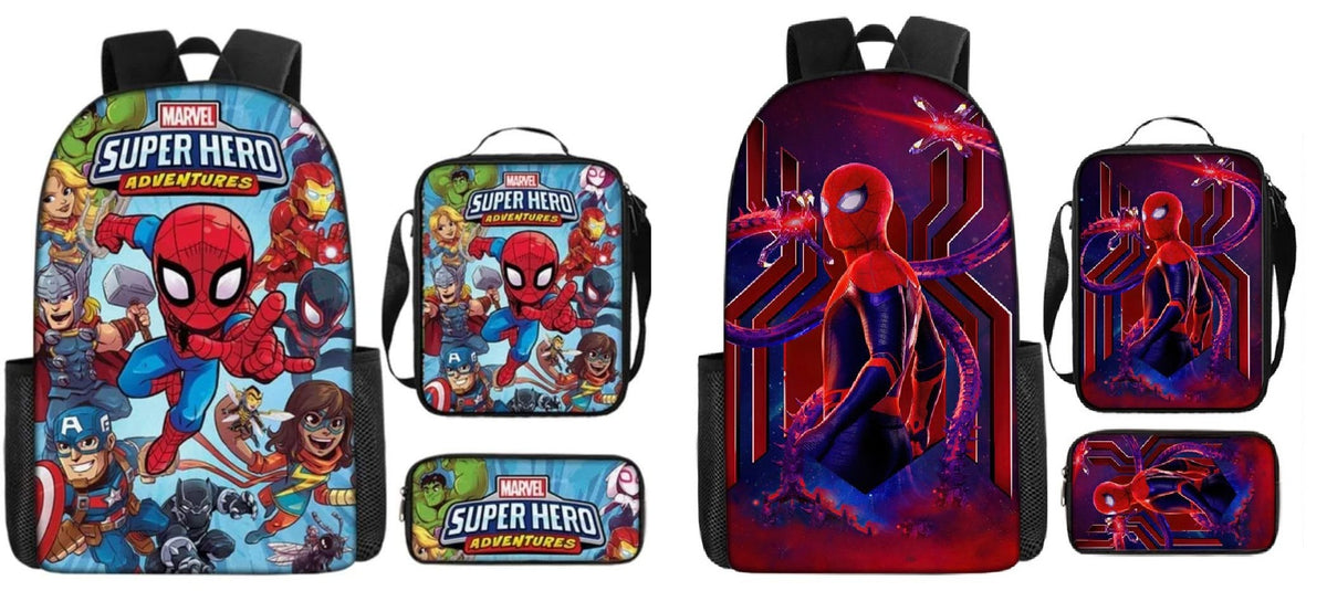 SAC À DOS AVEC BOITE À LUNCH ET TROUSSE - ENSEMBLE DE 3 PIÈCES SPIDER-MAN ASST