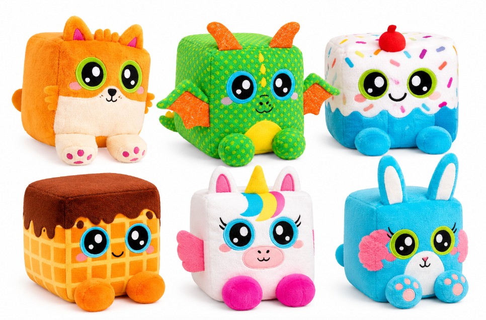 MINI CUBE PLUSH – PELUCHE CUBE EN MOUSSE MÉMOIRE PARFUMÉE 8 CM (3.14") (SQUISHY) ASST