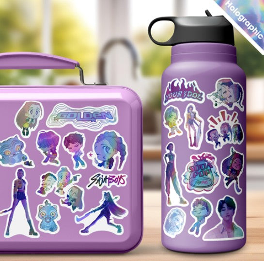 KPOP DEMON HUNTERS HOLOGRAPHIC STICKERS (K-POP WARRIORS) - 4 SHEETS