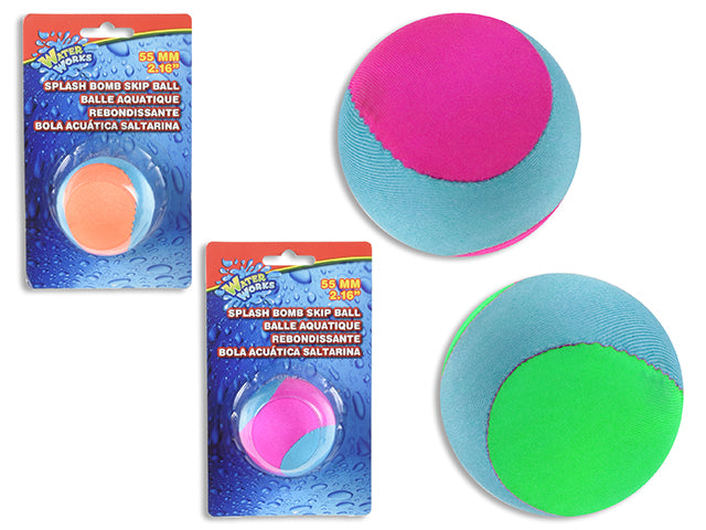 BALLE REBONDISSANT SUR L'EAU 6 CM (2") ASST
