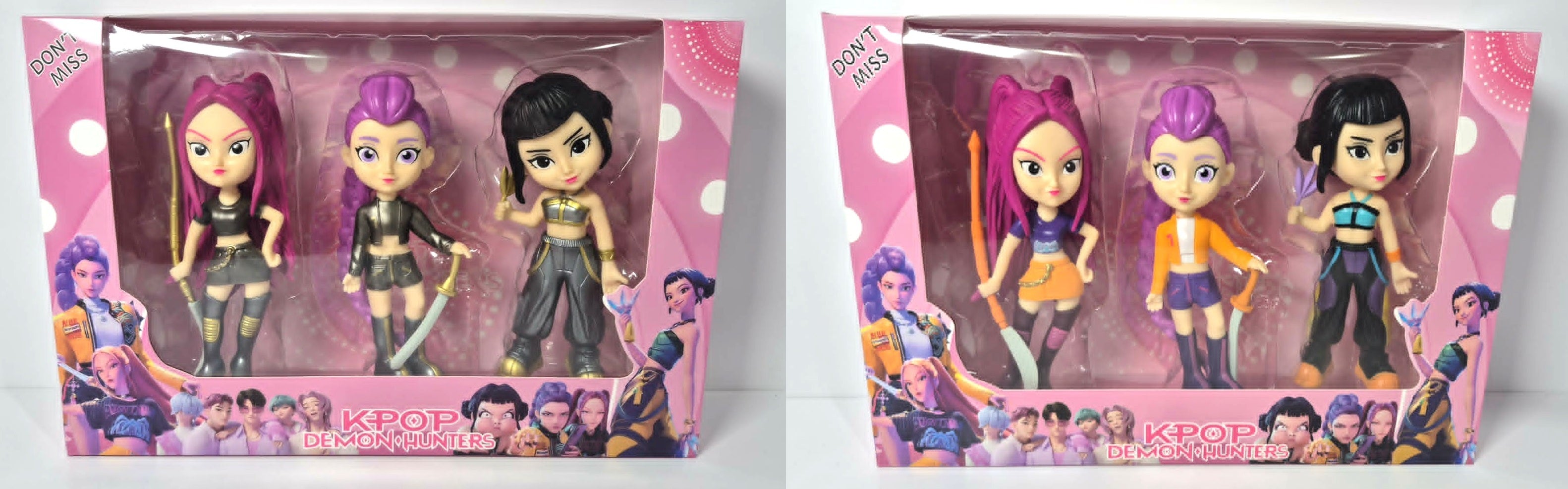K-POP WARRIORS - SET OF 3 KPOP DEMON HUNTERS DOLLS (7"/18 CM) ASST