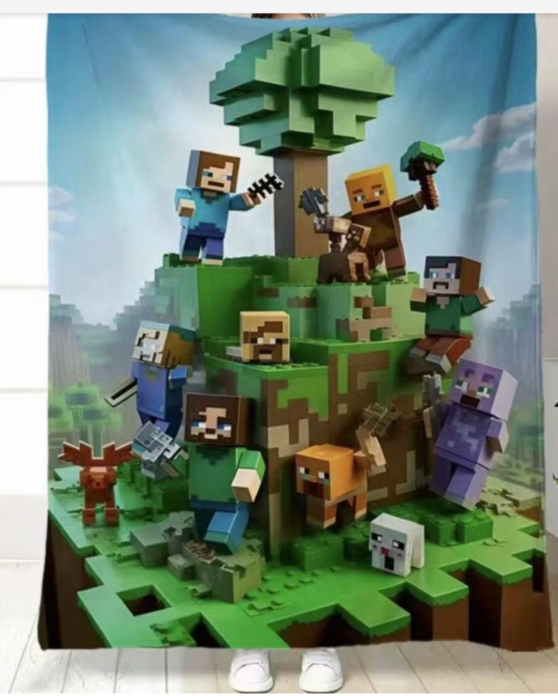 MINECRAFT THROW WITH TREE (COVER) 4 FEET X 5 FEET