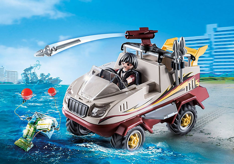 PLAYMOBIL - VÉHICULE AMPHIBIEN ET BANDIT #9364