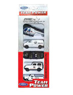 TEAM POWER - ENSEMBLE DE 5 VOITURES VÉHICULES D'URGENCE POLICE 7 CM (3")
