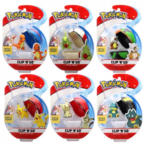 CLIP 'N' GO POKÉ BALL WITH POKÉMON ASST