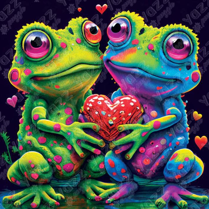 YAZZ PUZZLE CASSE-TÊTE 1023 PIÈCES - LES GRENOUILLES AMOUREUSES (FROGS IN LOVE) #YA-3834