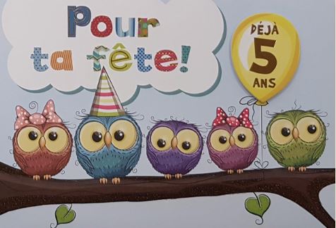 5 ANS - CARTE D'ANNIVERSAIRE GÉNÉRALE - POUR TA FÊTE DÉJÀ 5 ANS - DE MILLBROOK