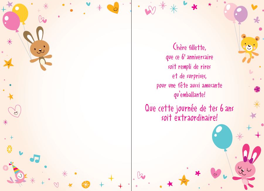 6 ANS - BONNE FÊTE! 6 ANS - DE ROSEDALE