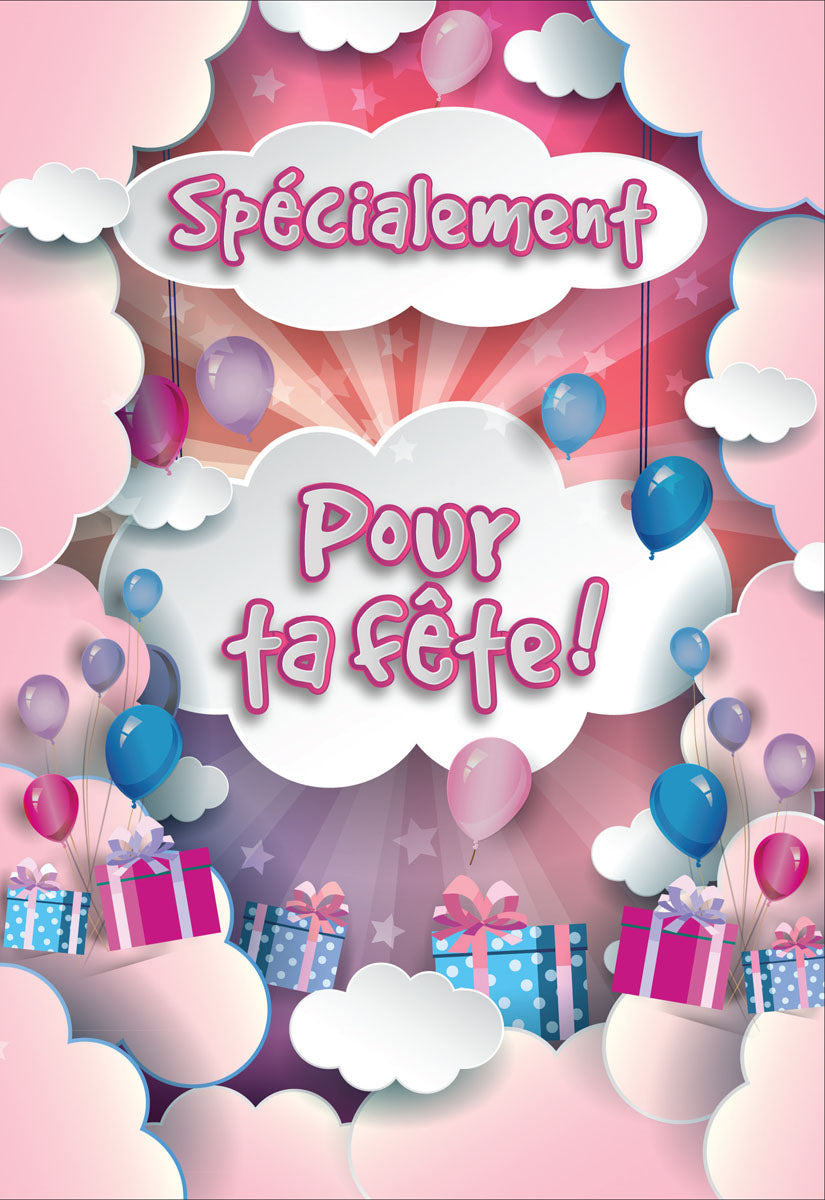 ANNIVERSAIRE - CARTE AVEC NUAGE - DE ROSEDALE