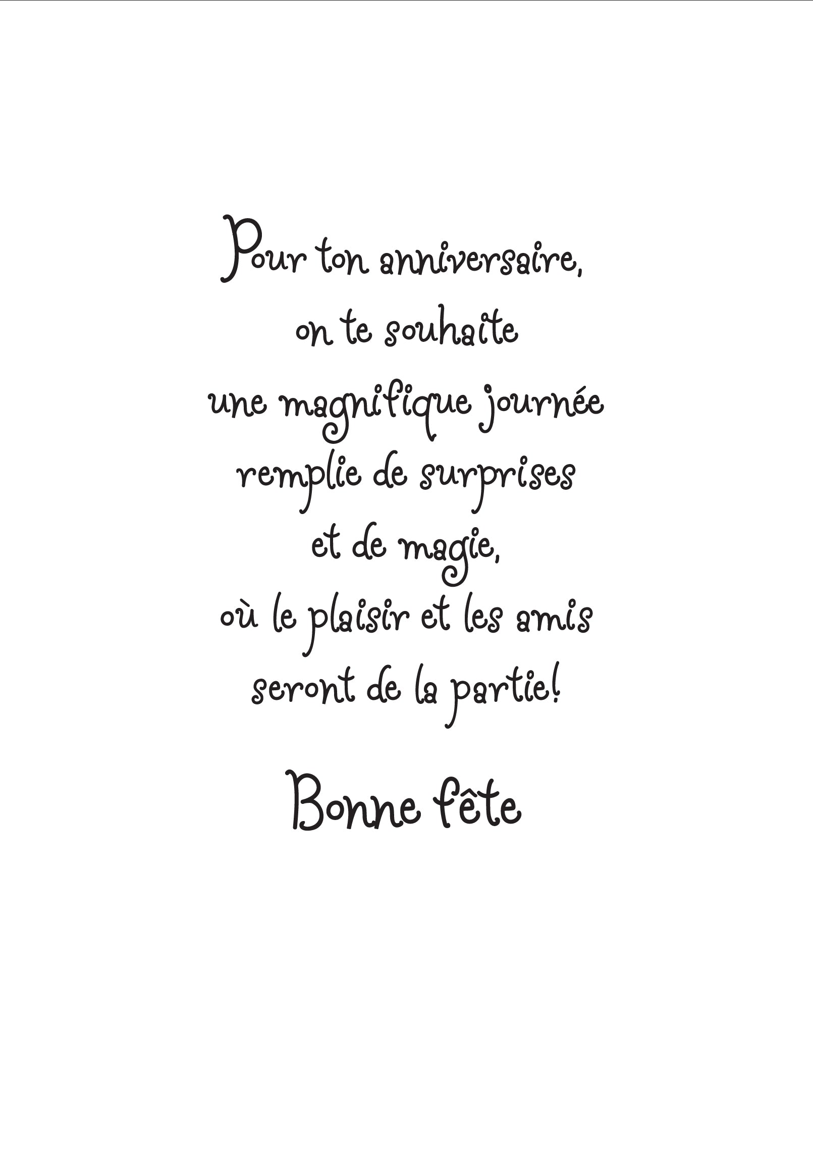 ANNIVERSAIRE - POUR TA FÊTE, CHER PETIT! - DE MILLBROOK