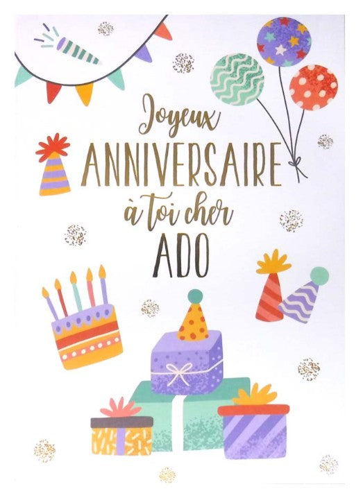 CARTE D'ANNIVERSAIRE - JOYEUX ANNIVERSAIRE À TOI CHER ADO - DE ROSEDALE
