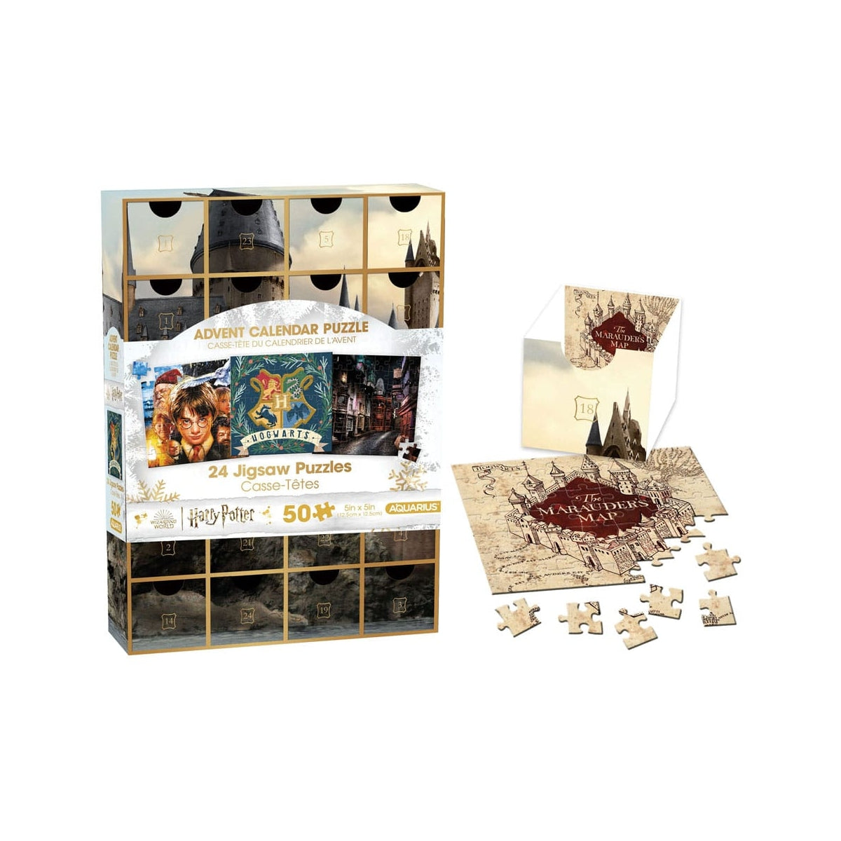 AQUARIUS CALENDRIER DE L'AVENT CASSE-TÊTE 24 X 50 PIÈCES - HARRY POTTER #ADV001