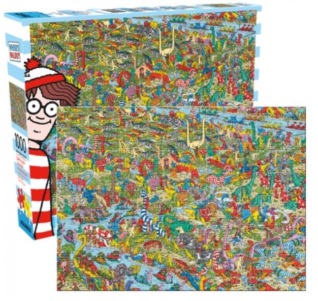 AQUARIUS JIGSAW PUZZLE 1000 PIECES - WHERE'S WALDO - THE DINOSAURS #65331