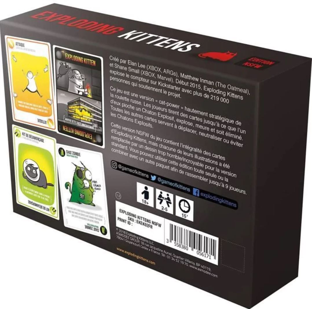 JEU EXPLODING KITTENS - ÉDITION NSFW