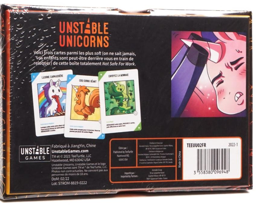 JEU UNSTABLE UNICORNS - NSFW - Version française