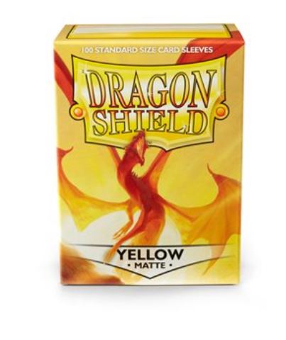 PAQUET DE 100 POCHETTES PROTECTRICES DE CARTES JAUNES MAT DRAGON SHIELD