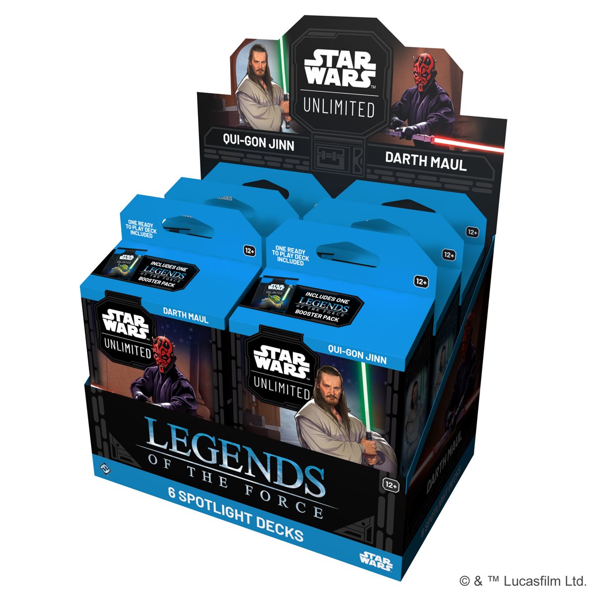 STAR WARS UNLIMITED - LEGENDS OF THE FORCE SPOTLIGHT DECKS : DARTH MAUL AND QUI-GON JINN TWO PLAYER STARTER - Version anglaise