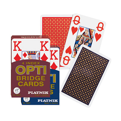 CARTES OPTI 4 BRIDGE BOITE BLEU OU ROUGE JUMBO INDEX