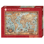 HEYE JIGSAW PUZZLE 2000 PIECES - THE ANCIENT WORLD MAP #78-29845