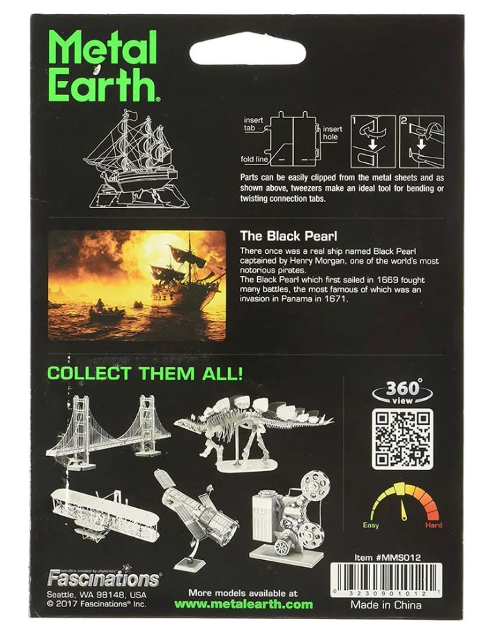 METAL EARTH - THE BLACK PEARL PIRATE SHIP