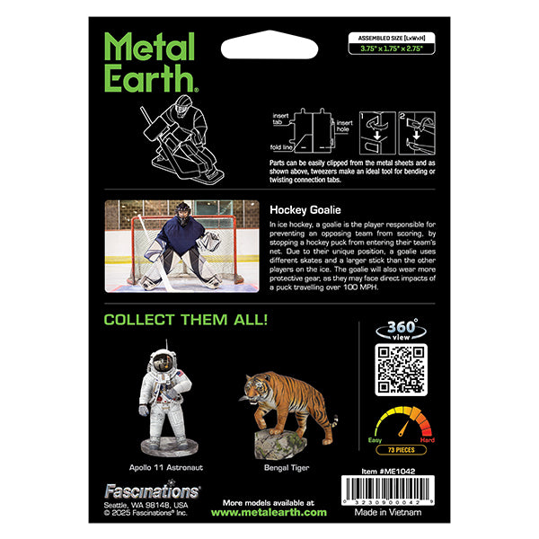 METAL EARTH - GARDIEN DE BUT HOCKEY 3 FEUILLES