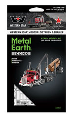 METAL EARTH ICONX - WESTERN STAR 4900SF CAMION GRUMIER ET REMORQUE 3 FEUILLES