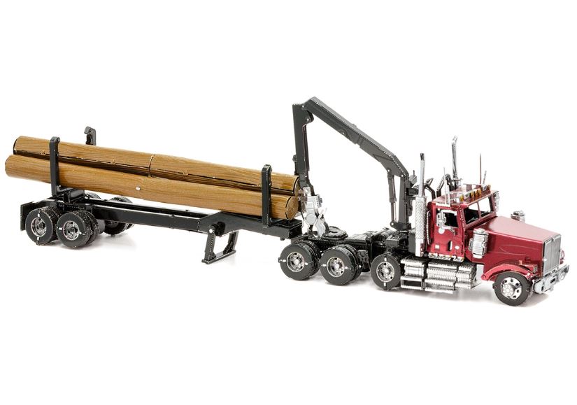 METAL EARTH ICONX - WESTERN STAR 4900SF CAMION GRUMIER ET REMORQUE 3 FEUILLES