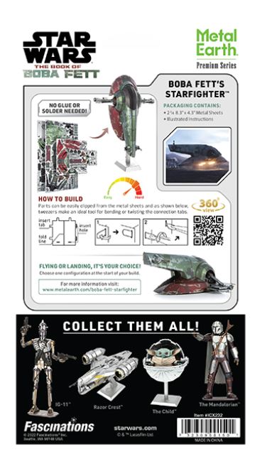 METAL EARTH - LE LIVRE DE BOBA FETT - STARFIGHTER DE BOBA FETT