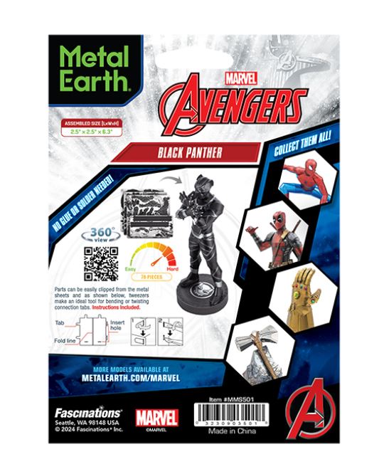 METAL EARTH MARVEL AVENGERS - BLACK PANTHER