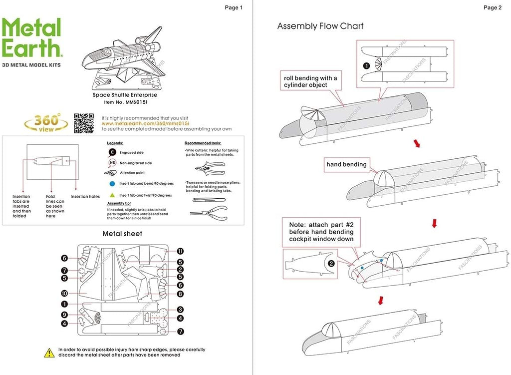 METAL EARTH - NAVETTE SPATIALE DISCOVERY 1 FEUILLE