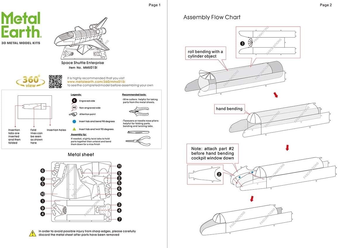 METAL EARTH - NAVETTE SPATIALE DISCOVERY 1 FEUILLE