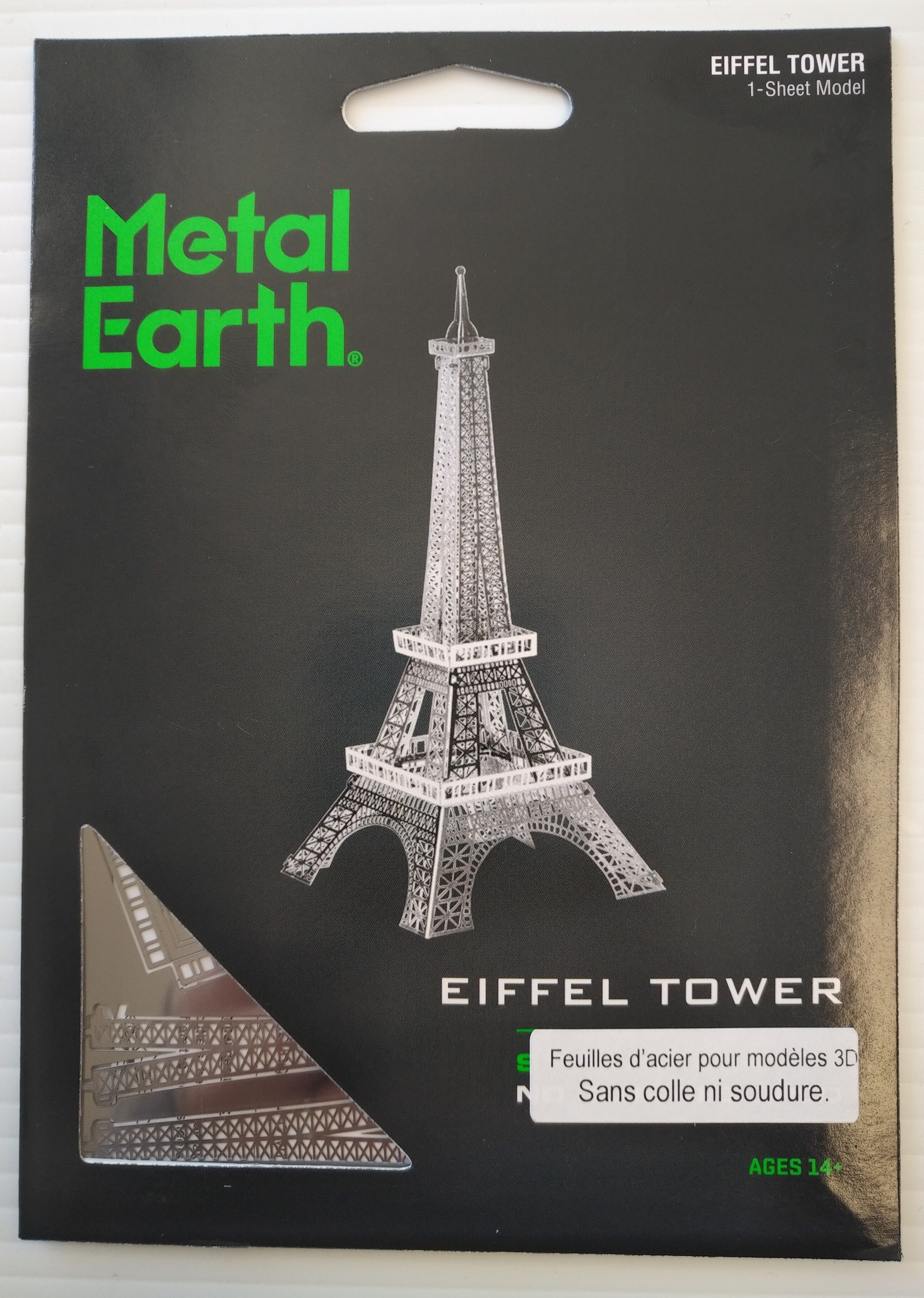 METAL EARTH - TOUR EIFFEL 1 FEUILLE ARGENT