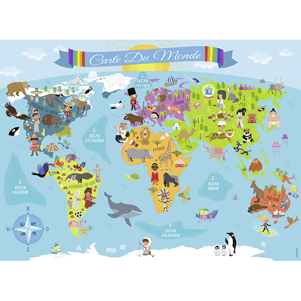 NATHAN CASSE-TÊTE 150 PIÈCES - CARTE DU MONDE #76-86806