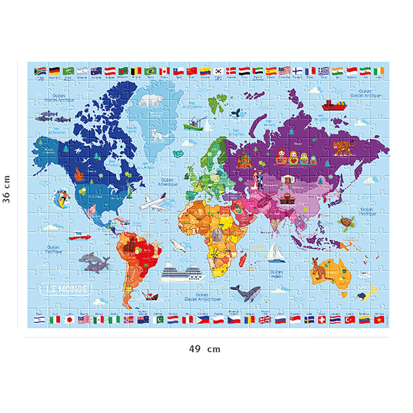NATHAN JIGSAW PUZZLE 250 PIECES - WORLD MAP #76-86883