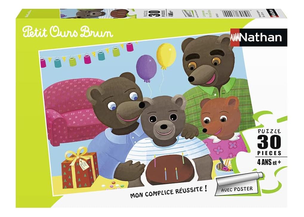 NATHAN CASSE-TÊTE 30 PIÈCES - L'ANNIVERSAIRE DE PETIT OURS BRUN #76-86380