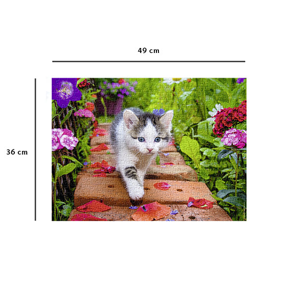 NATHAN JIGSAW PUZZLE 500 PIECES - KITTEN IN THE GARDEN #76-00968