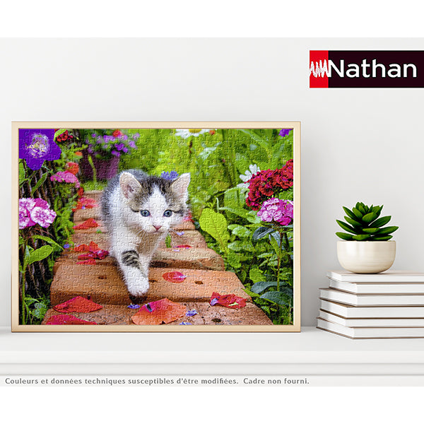 NATHAN JIGSAW PUZZLE 500 PIECES - KITTEN IN THE GARDEN #76-00968