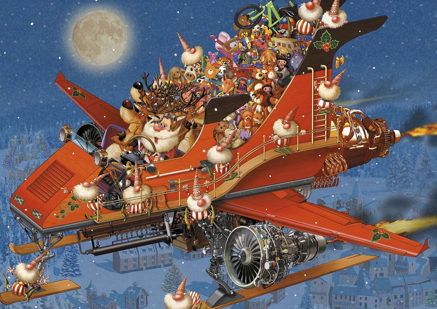 PIATNIK JIGSAW PUZZLE 1000 PIECES - CHRISTMAS PLANE #80-05565