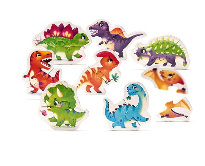 PUZZLIKA CASSE-TÊTE 8 EN 1 - JOYEUX DINOSAURES #4-15252