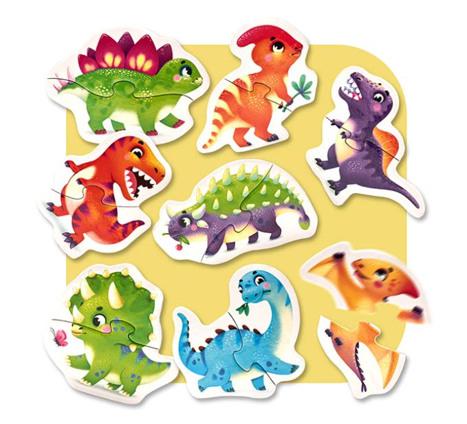 PUZZLIKA CASSE-TÊTE 8 EN 1 - JOYEUX DINOSAURES #4-15252
