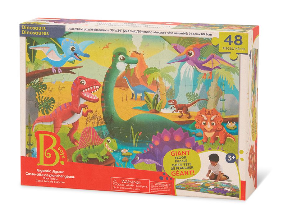 BATTAT TOYS - CASSE-TÊTE DE PLANCHER GÉANT 48 PIÈCES - DINOSAURES