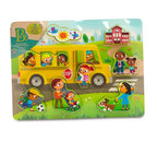 BATTAT WOODY - CASSE-TÊTE DE BOIS 8 PIÈCES - AUTOBUS SCOLAIRE "PEEK & EXPLORE"